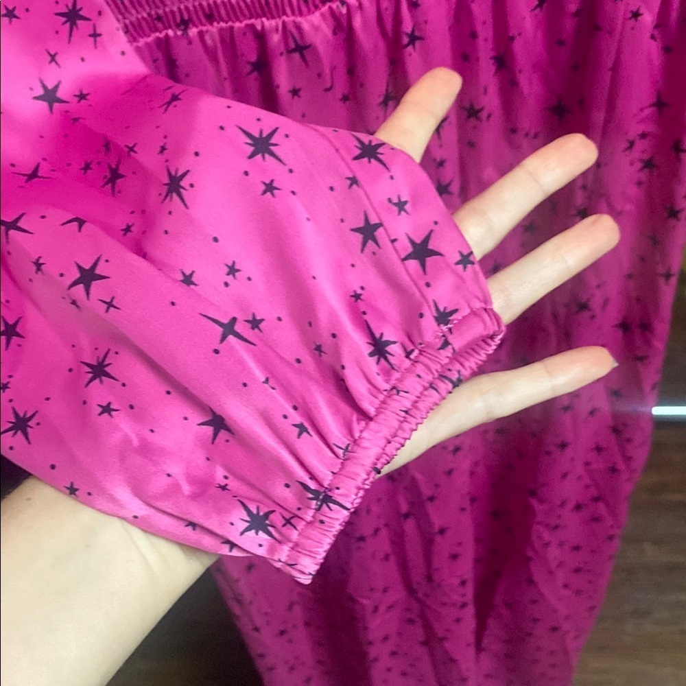 Candace Cameron Bure Pink Star Print Maxi Dress NWOT - Picture 6 of 7